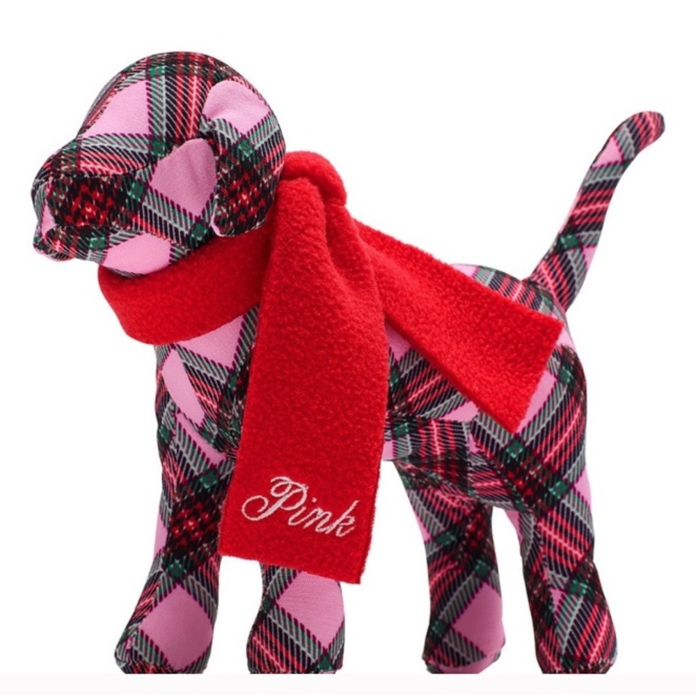 Victoria's Secret Plaid Dog Toy with Red Scarf
